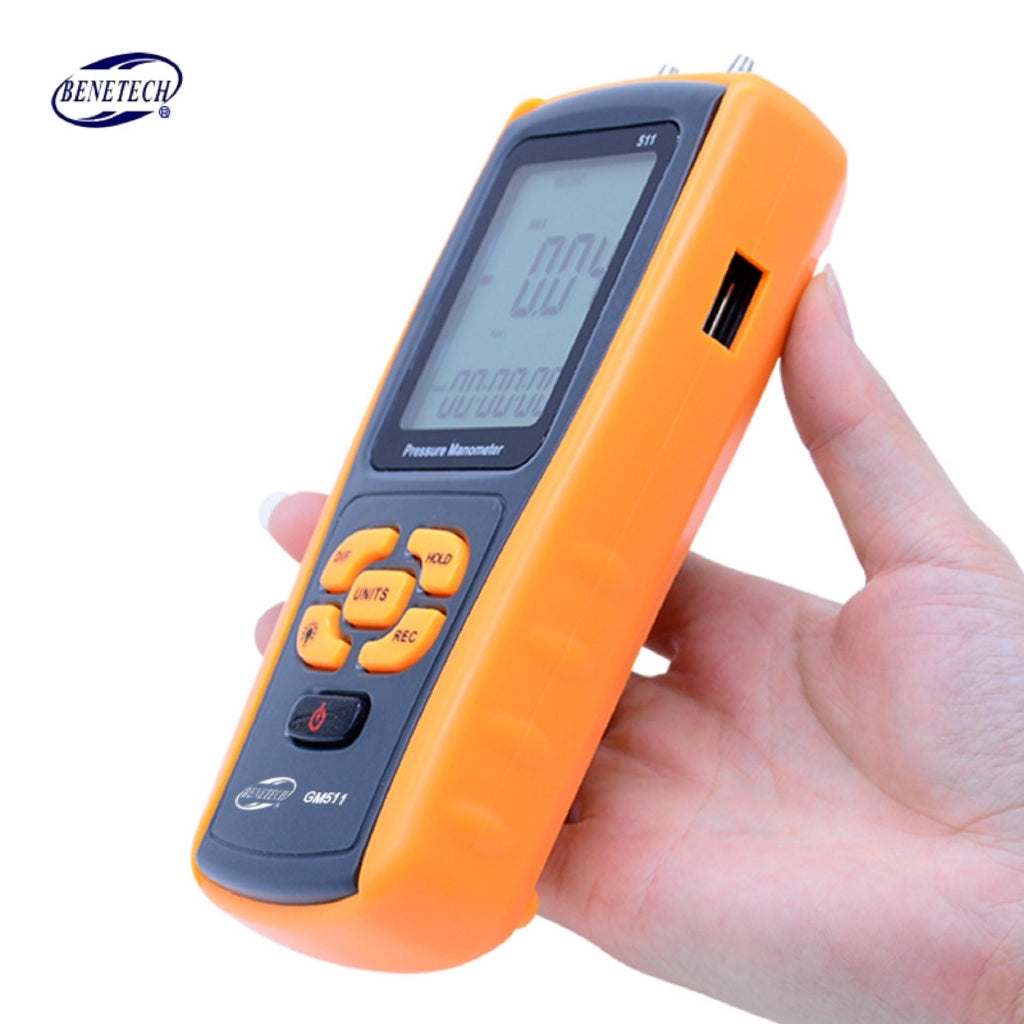 [CLEARANCE] Benetech GM511 Portable USB Digital LCD Pressure Gauge Differential Pressure Manometer Measuring Range 50kPa Pressure manometer