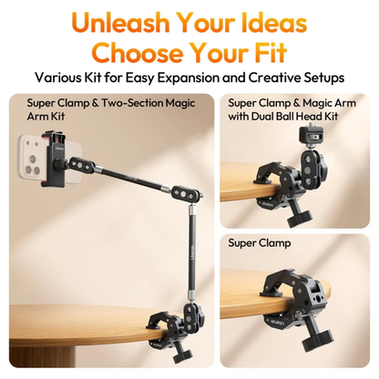 Ulanzi CO78 Super Clamp w/ Magic Arm, Dual Ball Head, 1/4" & 3/8" Thread, Camera Mount | C083 / C084