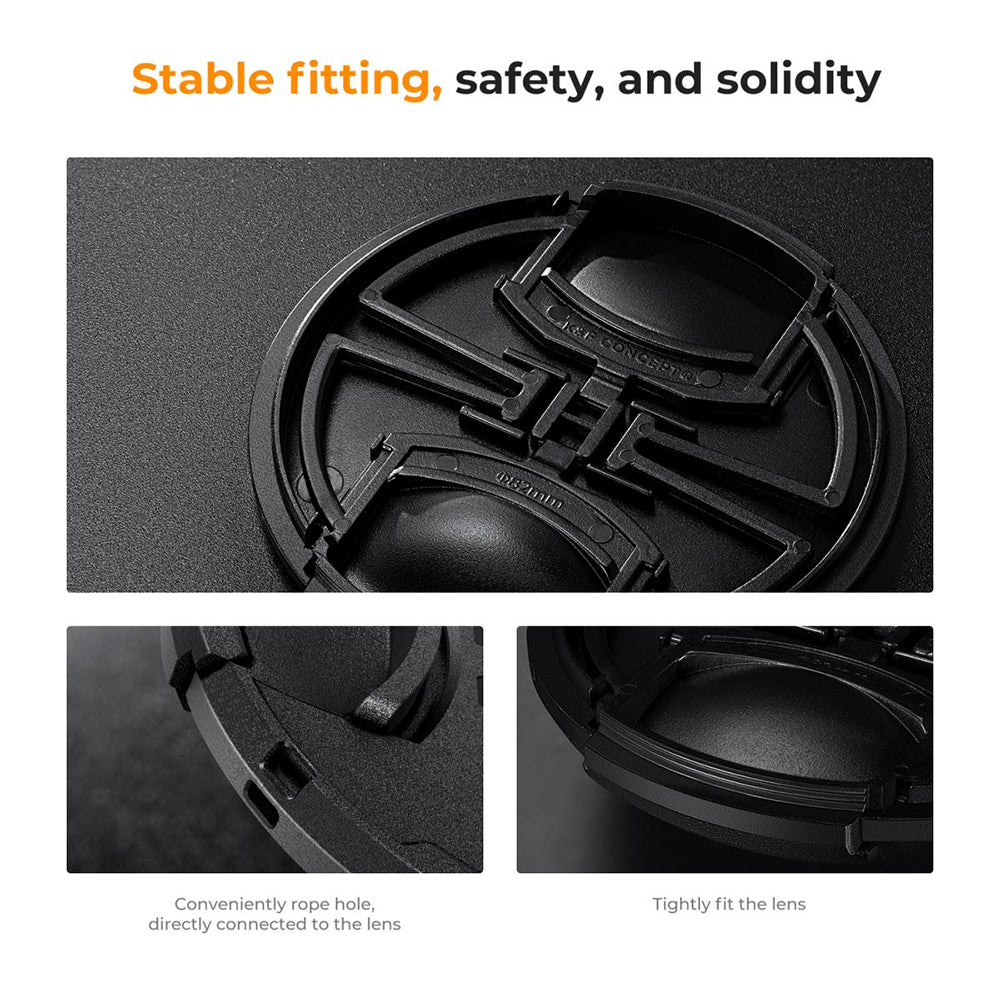 K&F Concept 3pcs Set Replacement Camera Center-Pinch Lens Cap - Lens Cap Keeper