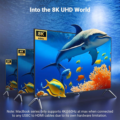 UGREEN 1M (3.3ft) USB-C to HDMI 2.1 Cable – 8K@60Hz & 4K@240Hz Ultra HD Video Adapter Cord