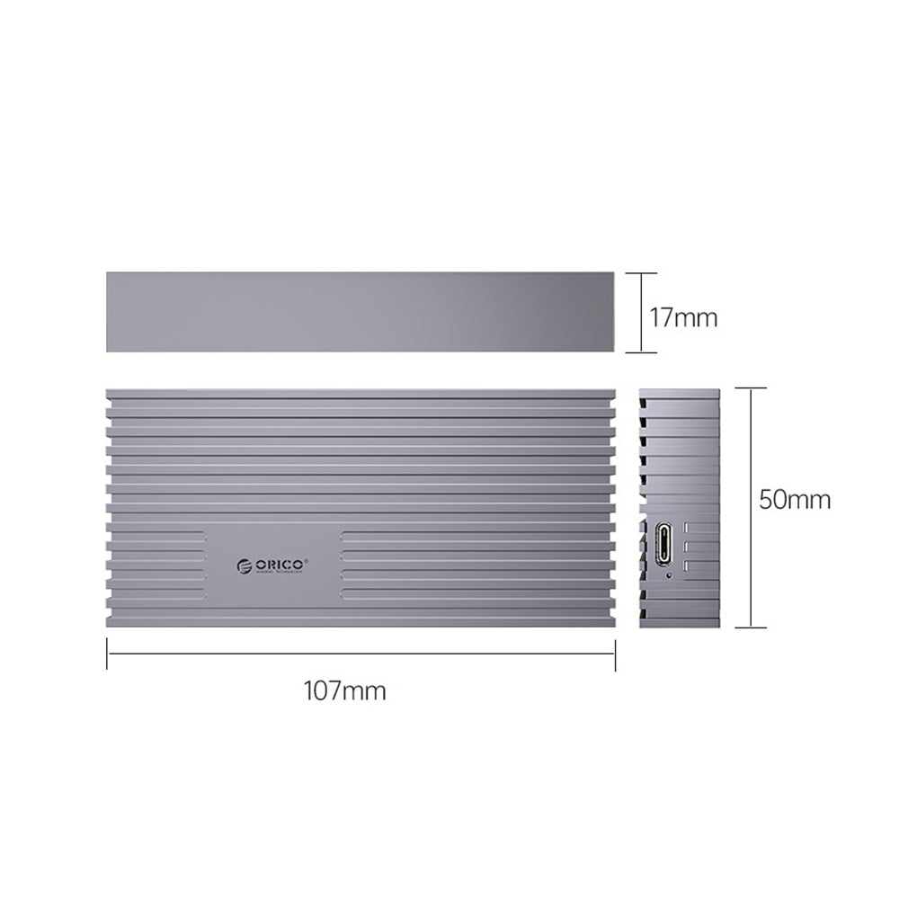 ORICO M.2 NVME SSD Solid State Drive Enclosure with USB4 / Thunderbolt 4, 40Gbps Transfer Rate, 4TB Max Capacity with PCIe 3.0, TRIM and UASP Function for Smartphone PC Desktop Laptop | M234C3-U4 | Gray, Rose Gold, Silver