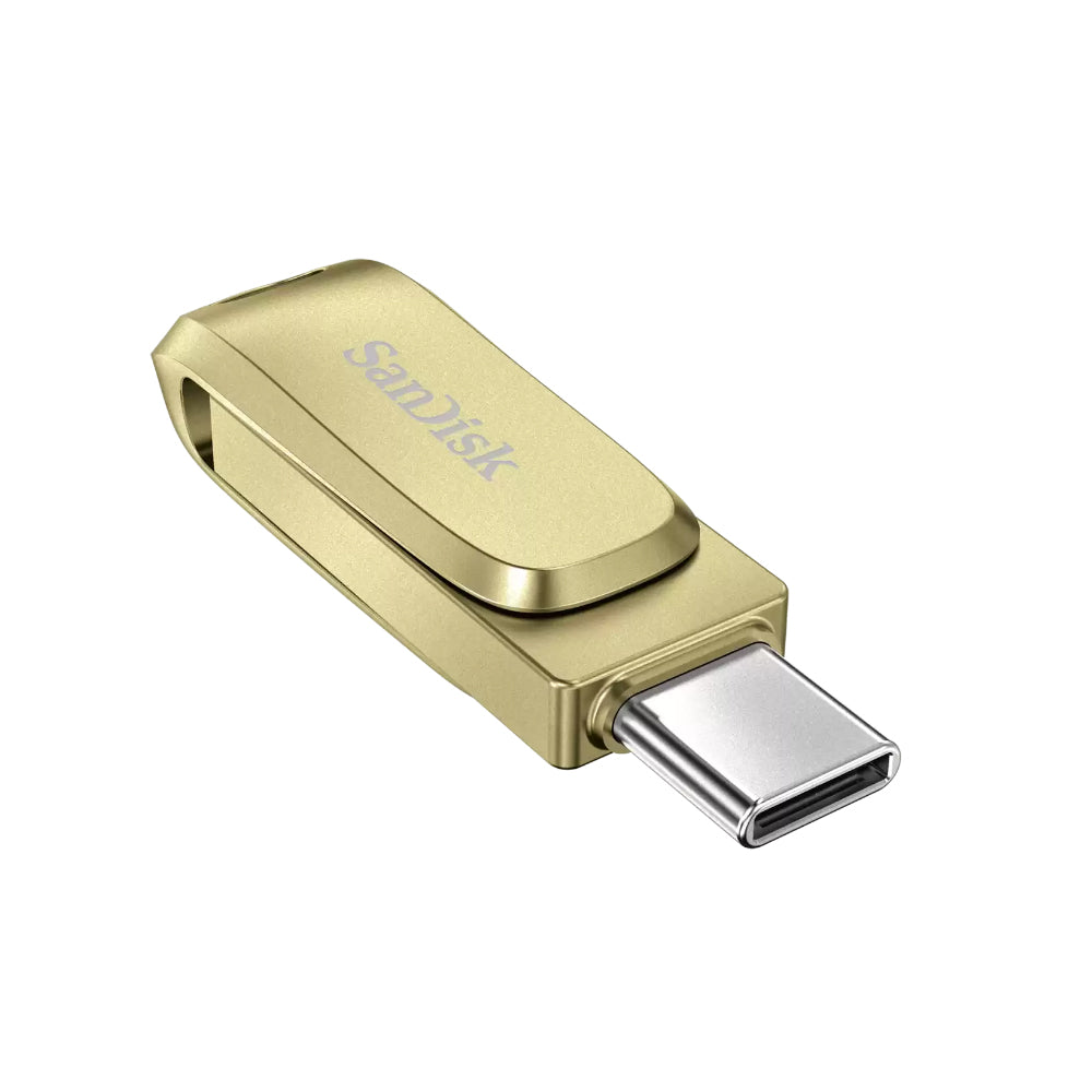 SanDisk Ultra Dual Drive Luxe 32GB 64GB 128GB 256GB USB A 3.2 Gen 1 to Type-C OTG Flash Drive with 400MB/s Read Speed and SanDisk Memory App Support | Silver, Gold