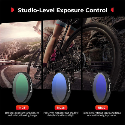 SmallRig DJI Osmo Action 6 Lens Filter Kit ND8 / ND16 / ND32 / CPL / Black Mist 1/4 / UV Ultraviolet
