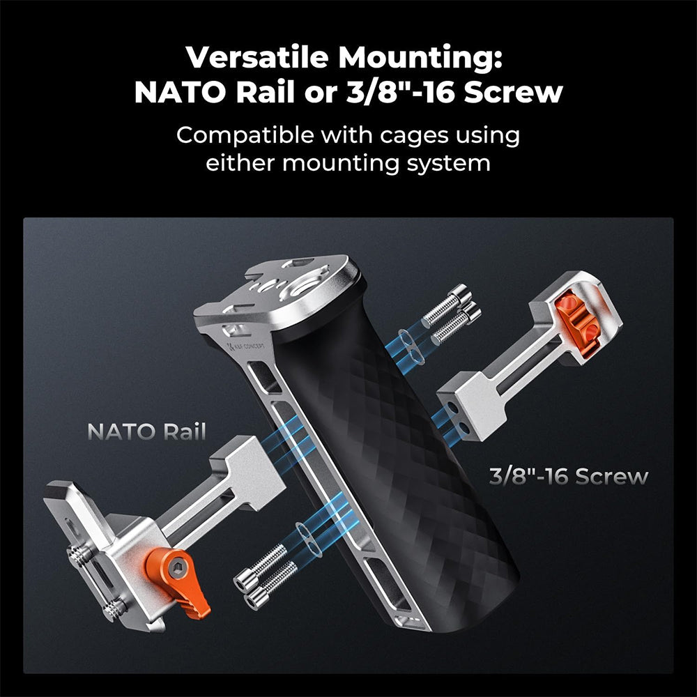 K&F CONCEPT Camera Cage Top & Side Handle w/ NATO & 3/8"-16 ARRI Dual Mount