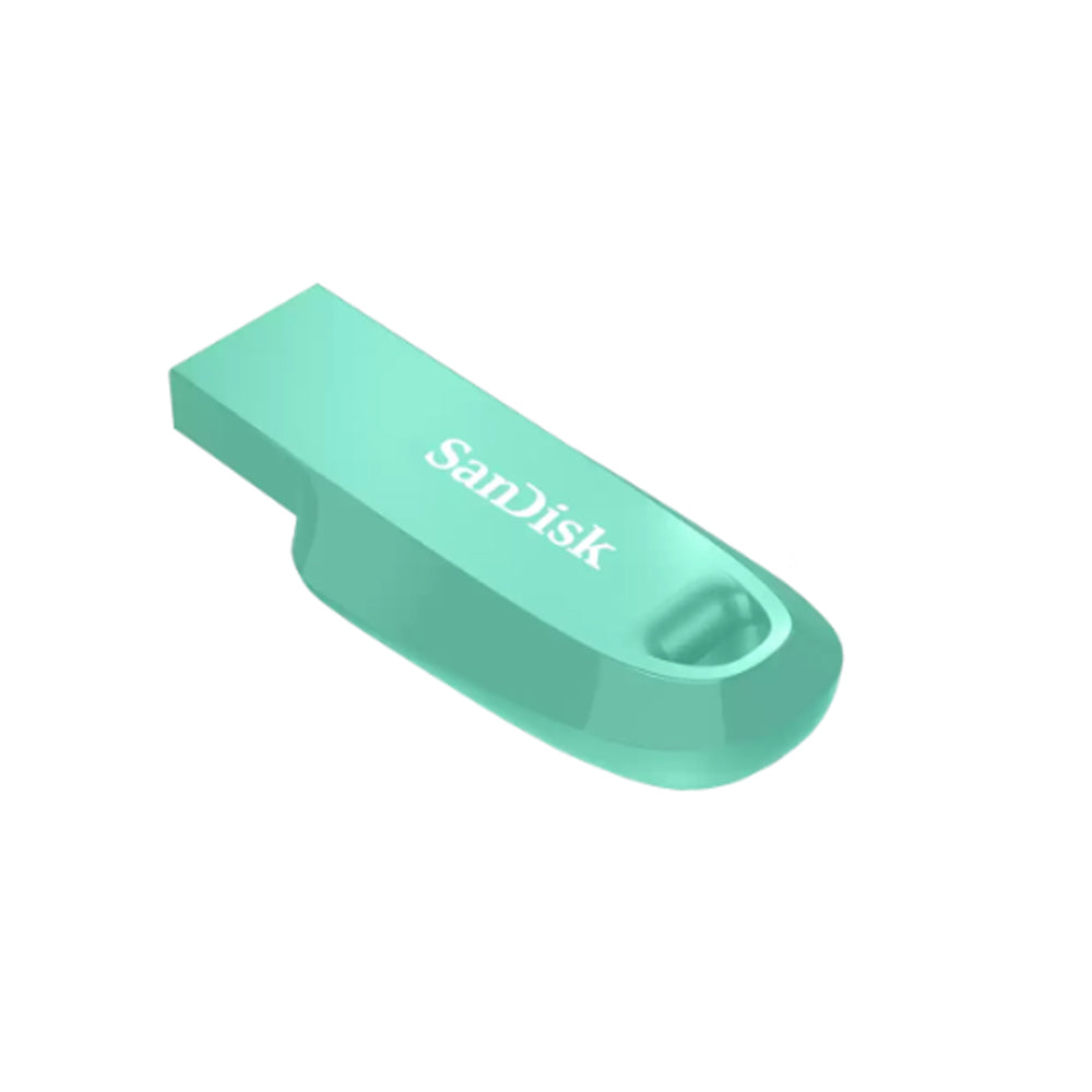 SanDisk Ultra Curve 32GB 64GB 128GB 256GB USB A 3.2 Flash Drive with 100MB/s Transfer Rate and RescuePRO Deluxe Support | Black, Green, Blue