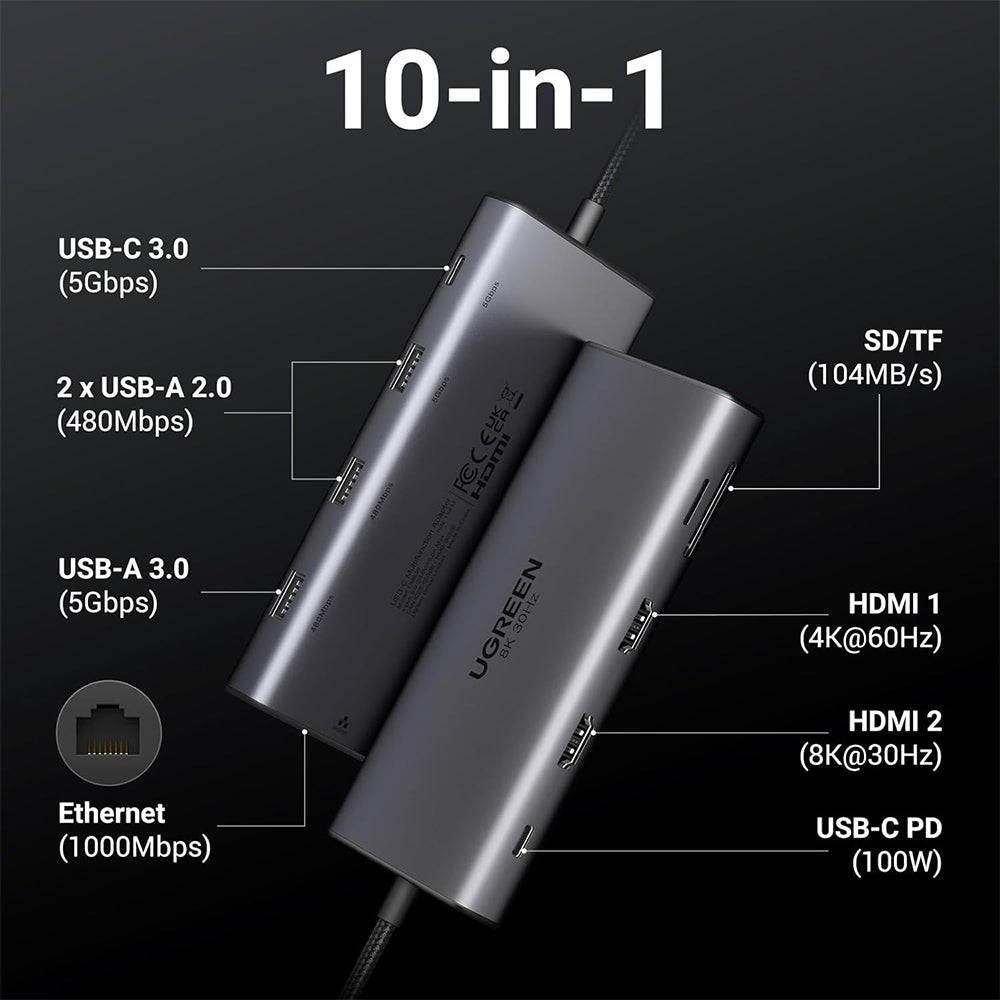 UGREEN Revodok 308 8-in-1 USB-C Hub Triple Display Docking Station