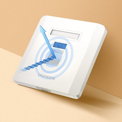 UGREEN RJ45 / RJ11 Single Port LAN Network Wall Socket (10x10 x 3cm) - White | 80180