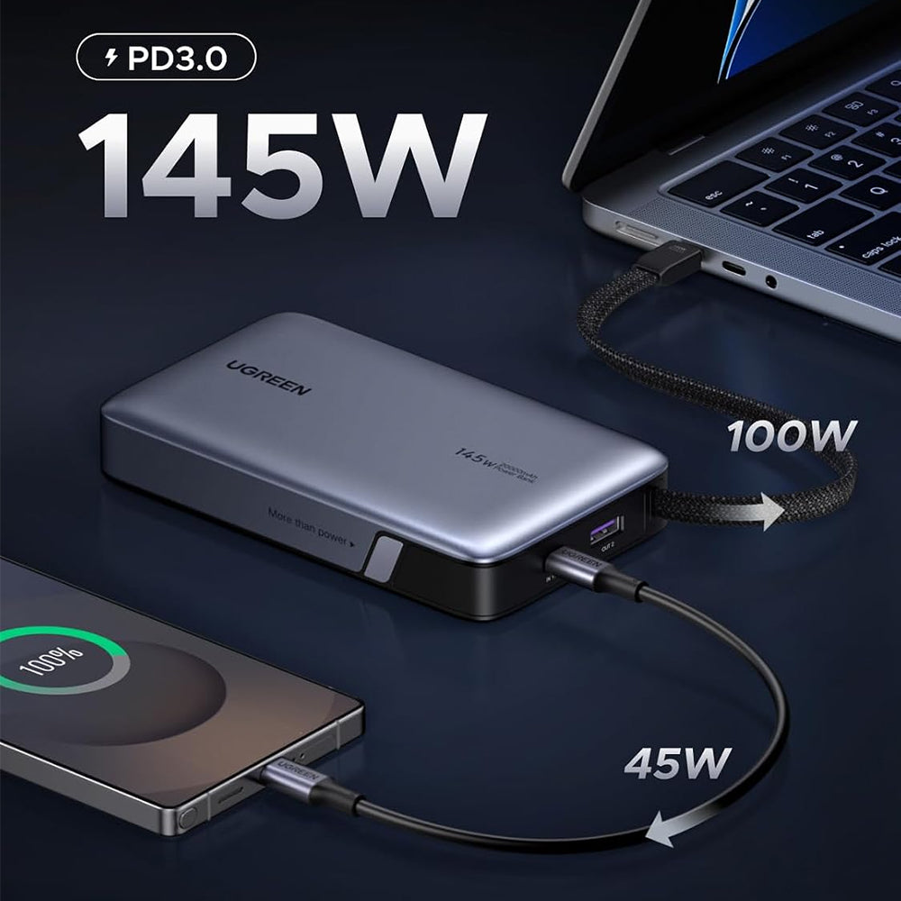 UGREEN Nexode 20,000mAh 145W Power Bank w/ Built-in USB-C Cable