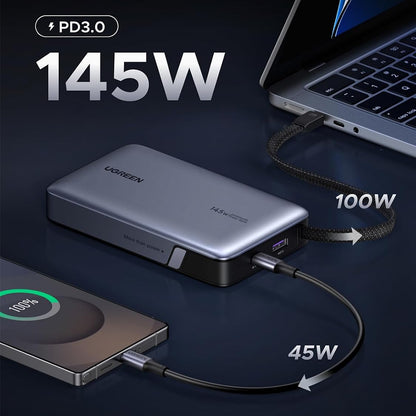 UGREEN Nexode 20,000mAh 145W Power Bank w/ Built-in USB-C Cable