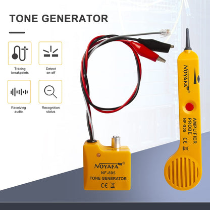 Noyafa NF-805 Tone Generator and Probe kit with Cable Tester Wire Tracer Inductive Amplifier, Adjustable Volume for Telephone Line, On/ off Detection, Audio Line