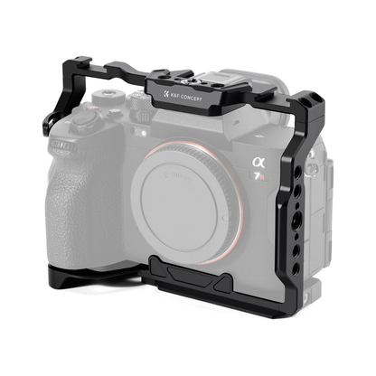 K&F Concept Camera Cage for Select Sony Cameras, CNC Aluminum Alloy, Arca-Style QR Base, Cold Shoe, 1/4"-20 & 3/8"-16 Mounts