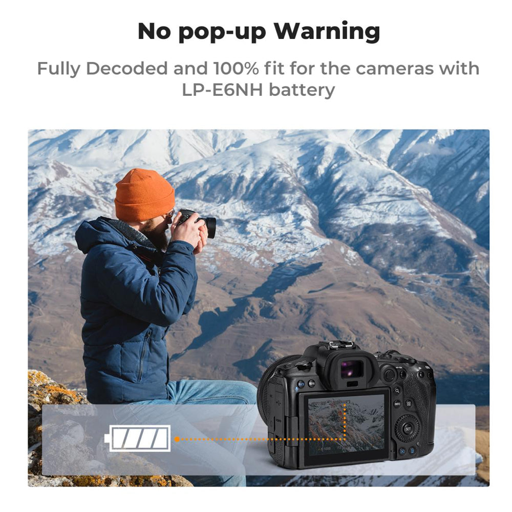 K&F Concept LP-E6NH LPE6NH (2-Pack) Fully Decoded 2600mAh Battery with USB Type-C Direct Fast Charging for Canon 5D Mark III Mark II, 5DS, 5DS R, 6D, 7D, 7D Mark II, 60D, 60Da, 70D, 80D, 90D, XC10, XC15 Digital Camera