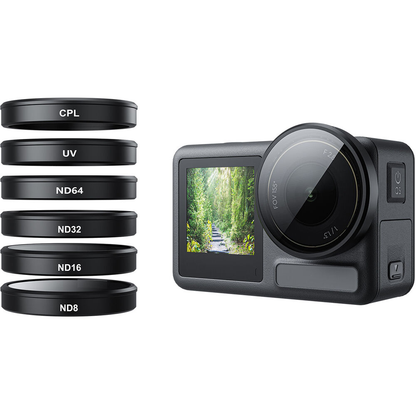 TELESIN ND8 ND16 ND32 + CPL Lens Filter Kit for DJI Osmo Action 3 / 4 / 5 / 5 Pro