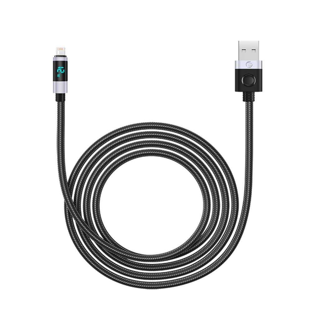 [CLEARANCE] ORICO 2 Meters LDC2L Series USB Type-C Male to Lightning Male Data and Charging Nylon Braided Cable with PD 29W, 480Mbps Transfer Rate with LED Display and E Marker Chip for Smartphone - Black