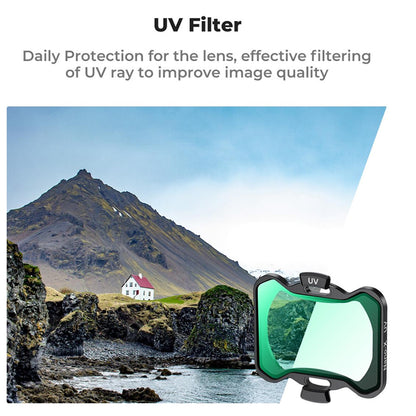 K&F Concept no-X (6 Pack) UV + PL + ND8 16 32 64 DJI AVATA 2 Drone Ultraviolet | Polarizing | Neutral Density Lens Filter Kit Set 8K Ultra HD with Sp Fit Design, Gimbal Safe and AGC Optic Glass