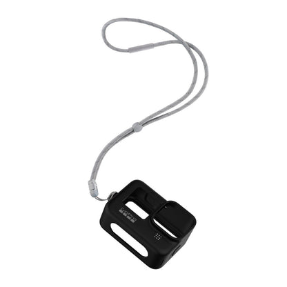 GoPro Sleeve + Lanyard with Protective Silicone Anti-Scratch Cover for HERO 12 / 11 / 10 / 9 BLACK Action Cameras | Black, White