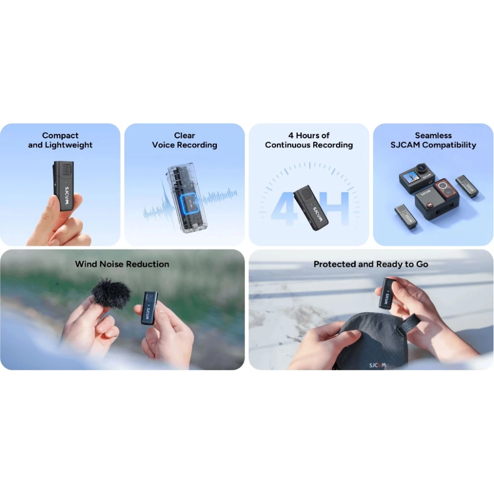 SJCAM M4 Wireless Microphone TX Transmitter Omnidirectional for SJ30 | SJ6 Ultra | C400 Pro Action Camera