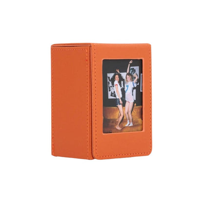 Pikxi 3 Inch Decorative Photo Box Organizer with Retro Designs and High-Capacity Craft Storage for Fujifilm Instax Mini Film, Cards, Sticker and Stamps etc. - Black & Brown