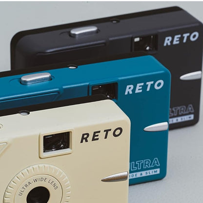RETO Ultra Wide & Slim Film Camera with 22mm Ultra-Wide-Angle Lens, 135 35mm Film Format, Point and Shoot for Photography | Pastel Pink
