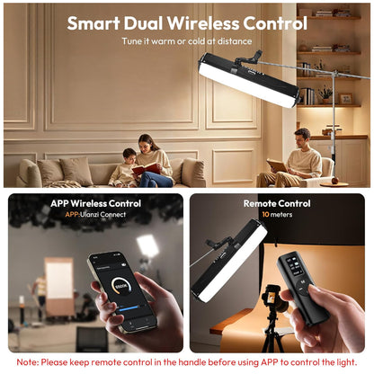 Ulanzi AL60 60W | 120W Bi-Color LED Inflatable Air Tube Light with 2700 - 6500K CCT, Max 6m Light Range, PD3.1 Fast Charging USB Type-C Port and 10 Light Effect Presets for Studio Lighting and Equipment