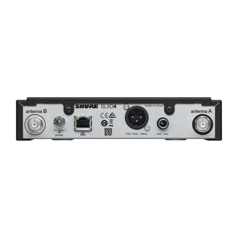 Shure SLXD24 B58 / SM58 Digital Wireless Handheld Microphone (1RX + 1TX) with Beta 58A Supercardioid / SM58A Cardioid Mic, 24-Bit Audio, 44MHz Band & AA Battery Powered for Live Stage Performers & Karaoke Music | SLXD24A/B58 | SLXD24A/SM58