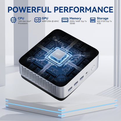 LeaderHub LP5C Mini PC w/ Intel Core i5-12450HX 16GB DDR4 512GB SSD Dual 4K 60Hz HDMI