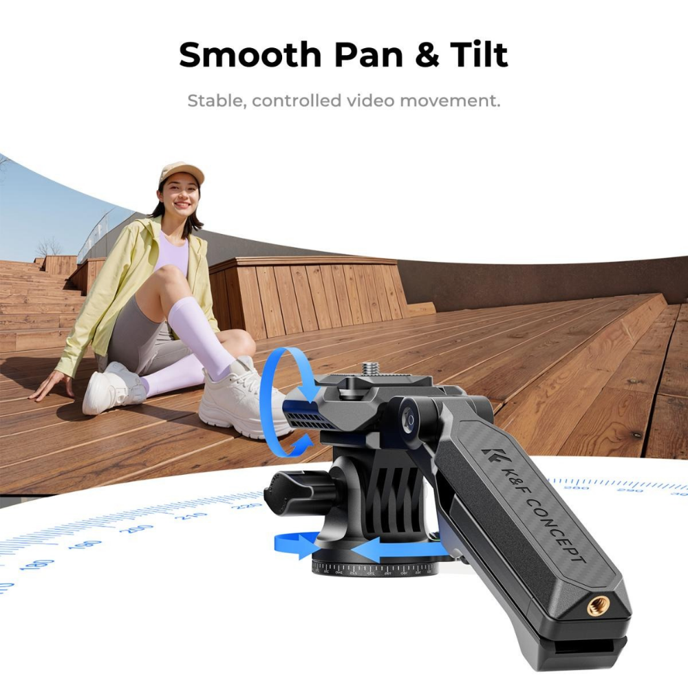 K&F Concept 158cm Compact Travel Tripod w/ Multi-Functional Head, 3kg Max Load | KF09-169