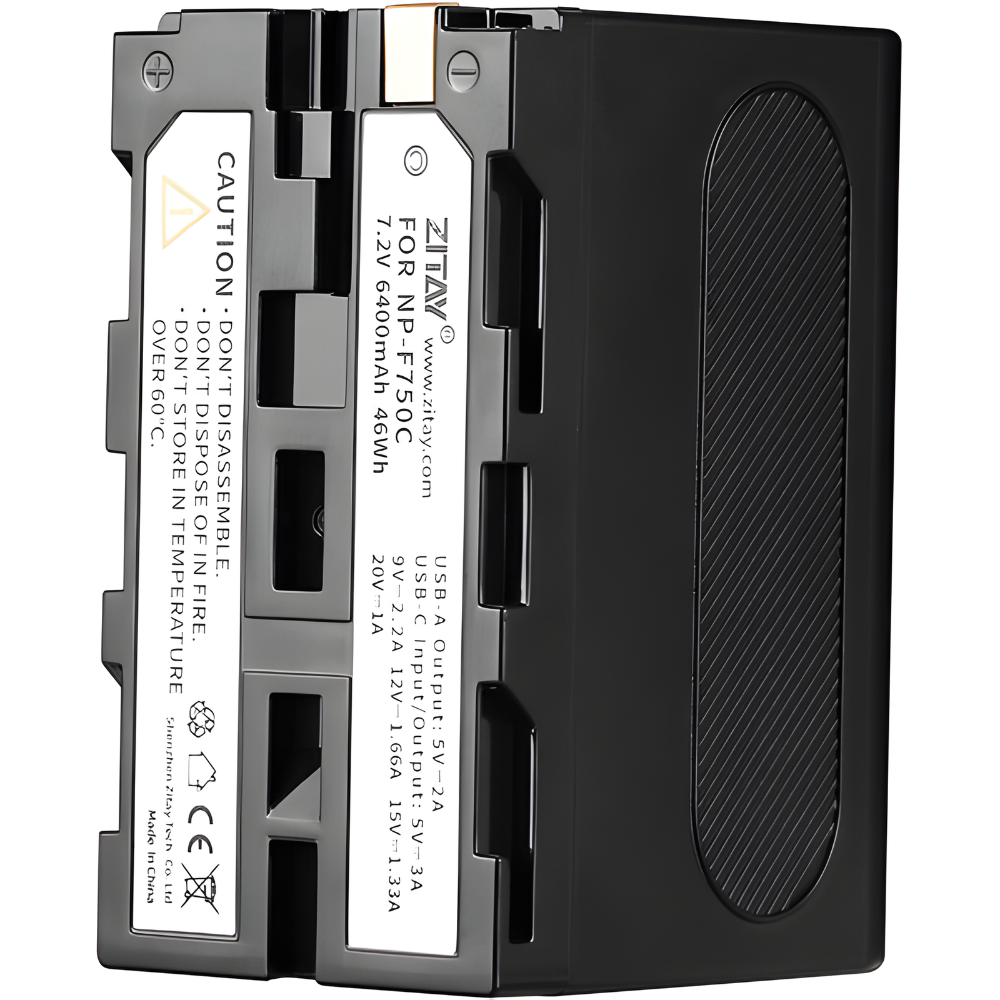 ZITAY NP-F750 46Wh/6400mAh USB-C Li-ion Battery for Sony L-Series
