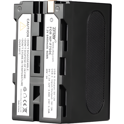 ZITAY NP-F750 46Wh/6400mAh USB-C Li-ion Battery for Sony L-Series