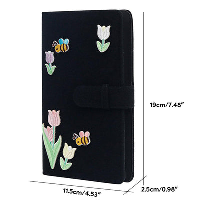 Pikxi 96 Pockets Black Felt 3" Photo Album with Velcro Stickers for FUJIFILM Instax Mini Film Instant Camera | Color Star, Tulip