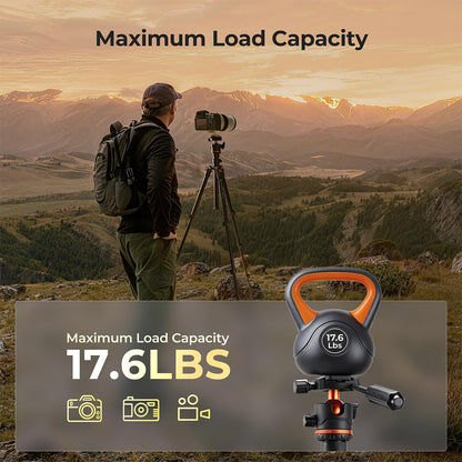 K&F Concept 180cm Aluminum Travel Tripod with 360° Ball Head