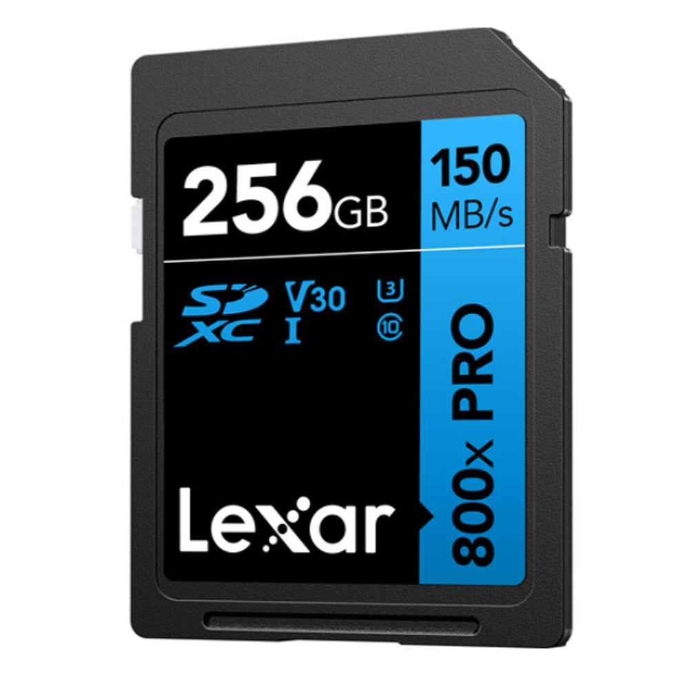 Lexar Professional 256GB High Performance 800x PRO Blue Series SDXC UHS-I U1 V30 Class 10 Memory Card with 4K, Full HD and 3D Video Support, 150MB/s Read, 45MB/s Write Speeds for Photography and Videography