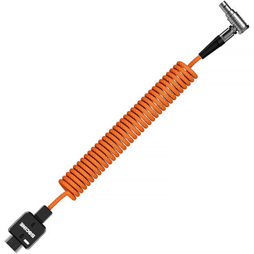 ZGCINE D-Tap to 2-Pin LEMO Right Angle Power Cable 14.8V IN/OUT for Select Sony & Blackmagic Design Cinema Camera with Up to 60cm Max Length Coiled Nylon Braded Cable for Continuous Power Supply, Video Recording & Production | DT-LM