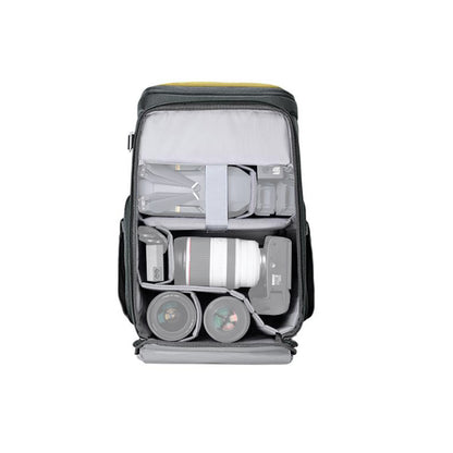 K&F Concept Camera Alpha Backpack Air 25L with 16" Computer Compartment, Top & Side Access, Internal Support Fibers Bars and Raincover for Videography & Photography (Grey) KF13-128V3