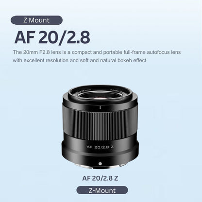 Viltrox AF 20mm f/2.8 STM Auto focus Wide Angle Prime Lens for Nikon Z Mount Full Frame Mirrorless Cameras