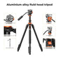 K&F Concept 4-Section Tripod Monopod and 360 Degree Panoramic Fluid Hydraulic Head with Arca Swiss QR Plate, 5Kg Max Load Capacity and 83" Max Operating Height for Videography and Photography | KF09-136