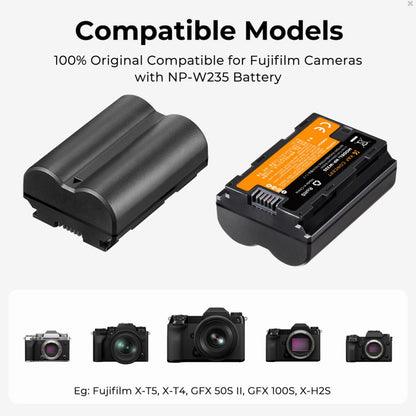 [CLEARANCE] K&F Concept NP-W235 Replacement Camera Battery 7.4V 2200mAh for Fujifilm X-T5, X-T4, GFX 100S, X-H2S, GFX 50S II, VG-XT4, etc. | KF28-0018V1