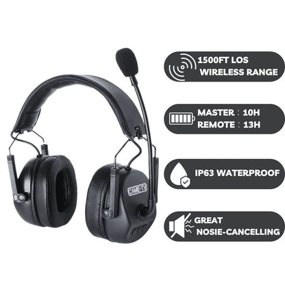 CAME-TV Kuminik8 Full-Duplex Wireless DECT Intercom System Single-Ear Headset EU (1.78 - 1.93 Ghz) with Up to 1500ft/450m 2-Way Working Distance, 10 hours Master Headset & 13 hours Remote Headset Battery Life, IP63 Dust and Water Resistant