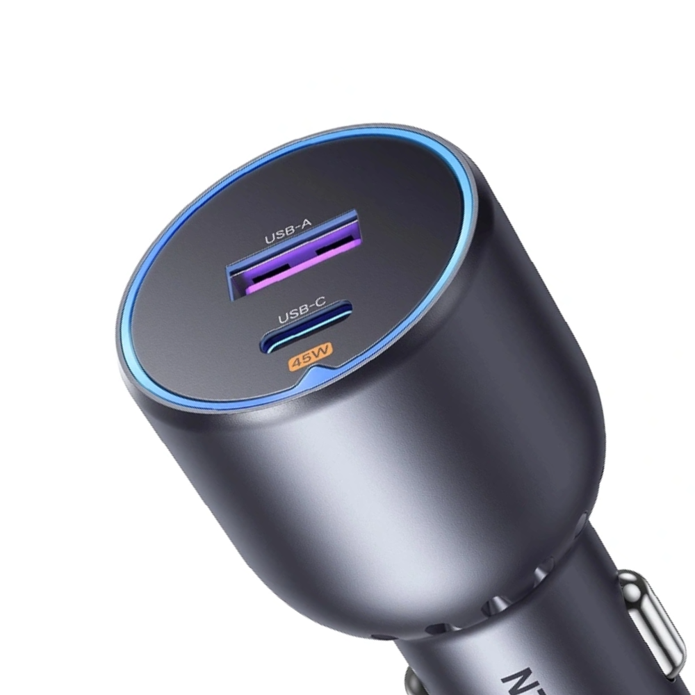 UGREEN 63W 2-Port Fast Car Charger with 1× USB-C 45W + 1× USB-A 18W Ports | EC701 (35023)