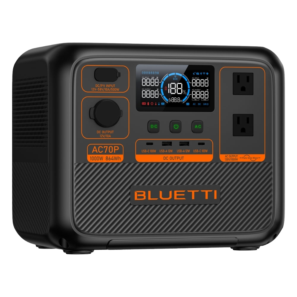 BLUETTI AC70P 1000W Portable Power Station