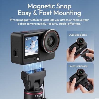 Ulanzi MT99 Mini Tripod Selfie Stick Grip Magnetic Mount for DJI Osmo Nano & Action 6 | S079