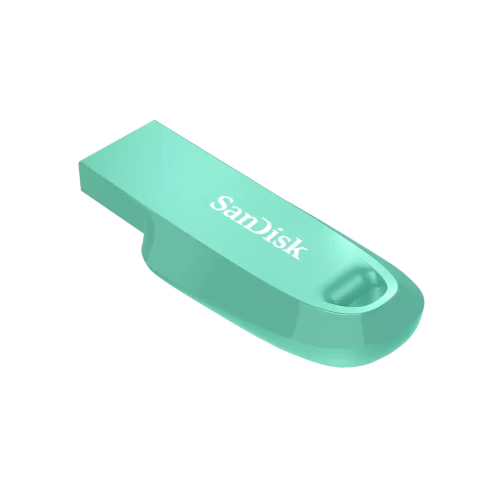 SanDisk Ultra Curve 512GB USB A 3.2 Gen 1 Flash Drive with 100MB/s Transfer Rate and RescuePRO Deluxe Support | Mint Green, Indian Blue