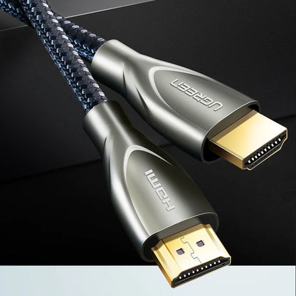 [CLEARANCE] UGREEN 2m 4K Ultra-HD HDMI 2.0 Male to Male Video Connector Cable with Carbon Fiber Cable Jacket for MacBook, PC, Desktop Computer, DVD Player, PS5/PS4/PS3, Xbox One/360, to TV, Monitor, Projector, etc.