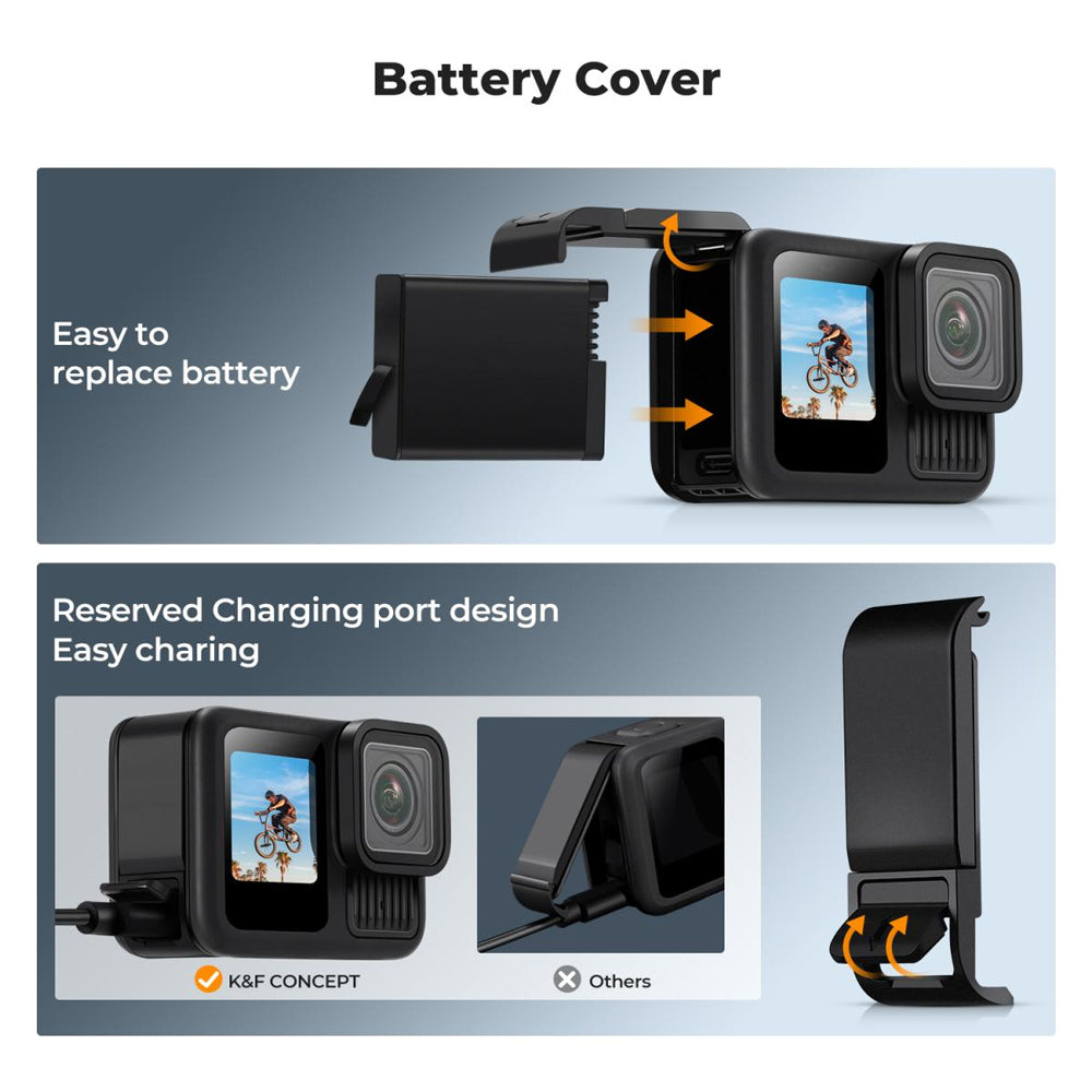 K&F Concept Silicone Protective Body Case Sleeve with Screen Cover & Lens Protector for GoPro HERO 13 Action Camera, Anti-Loss Wrist Strap Rope, Explosion-Proof Tempered Glass, Water, Dust and Scratch Resistant | KF31-111