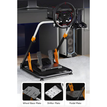 PXN A11 Gaming Racing Wheel Foldable Stand Heavy‑Duty Adjustable Steel Frame for Race Sim Setup