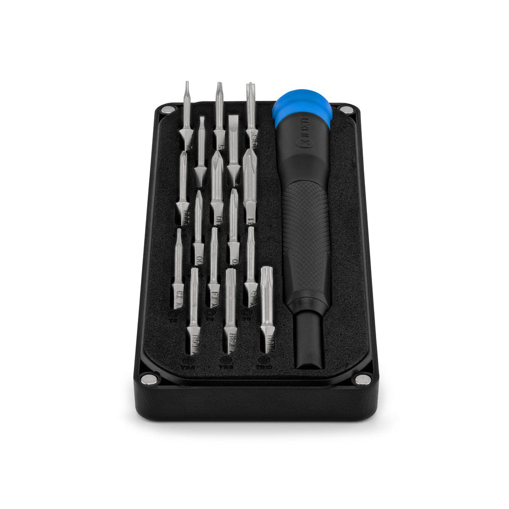 iFixit Minnow Driver Precision Bit Set with 4mm Precision Bit Driver with Integrated SIM Eject Tool, 16 Screwdriver Bits, Magnetized Driver Handle, and Lid with Sorting Tray for Smartphones, Laptops, Desktops