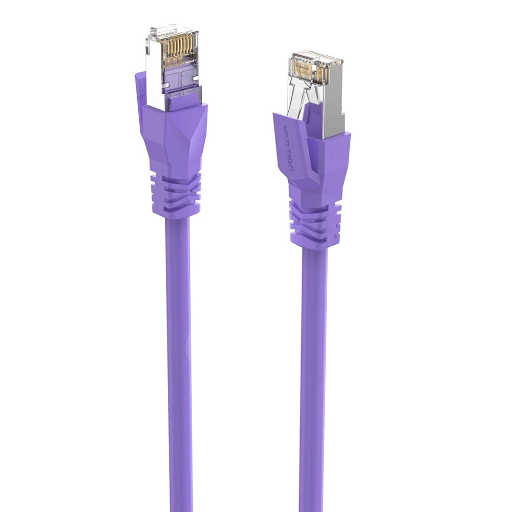 Vention 0.3m CAT6A RJ45 Ethernet Network SFTP (Purple) Flexible Patch Cable with Up To 1000Mbps Transmission Speed for Home and Industrial Networking | IBMV Series