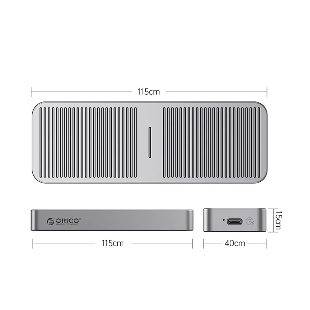 [CLEARANCE] ORICO M.2 NVME SSD Solid State Drive Enclosure with USB 3.2 Gen2 x2 Type-C Interface, 20Gbps Transfer Rate, 4TB Max Capacity with UASP TRIM Function for Smartphone PC Desktop Laptop | M223C3-G4