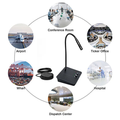 DAYTECH WI11 Two-Way Window Intercom System Glass Barrier PA Speaker and Microphone with Adjustable Volume for Bank, Office, Hospital, Clinic, Pharmacy, Restaurant, Cafe, Coffee Shop, Ticketing, Information Desk Counter