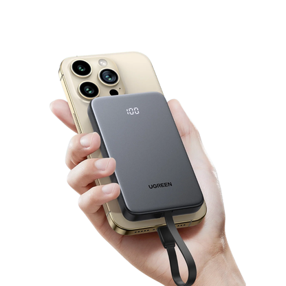 UGREEN Zapix 10000mAh Power Bank w/ Built-in USB-C Cable 22.5W Fast Charge 20W PD | PB526 (75161B)